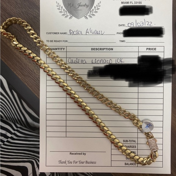 10k CADENA MÓNACO TOTALMENTE ORO 10k 7mm DE 18” - Picture 6 of 7